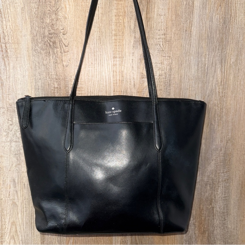 Kate Spade Rey Black Large Leather Pocket Tote